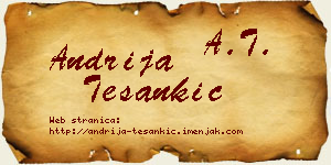 Andrija Tešankić vizit kartica
